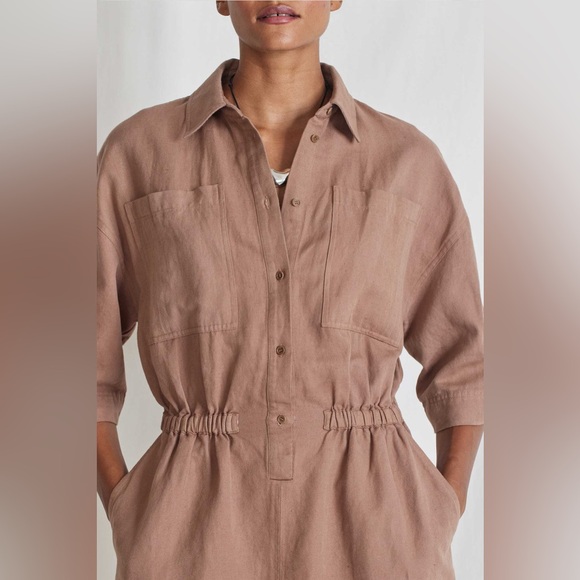 Apiece Apart Palmera Mini Dress in Deep Khaki NEW WITH TAGS - Picture 4 of 8